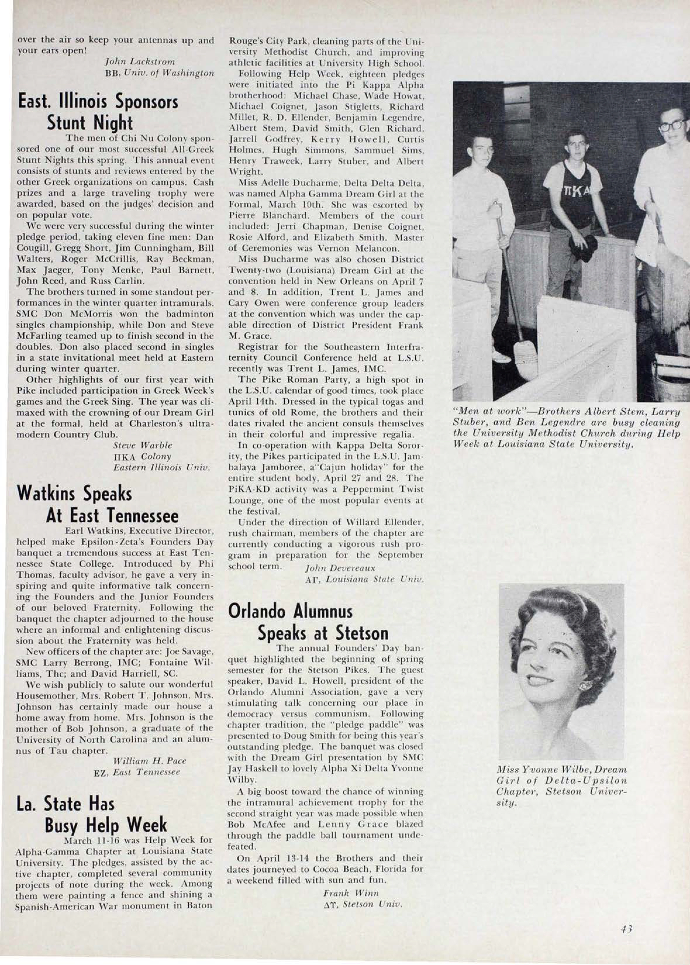 East. Illinois Sponsors Stunt Night